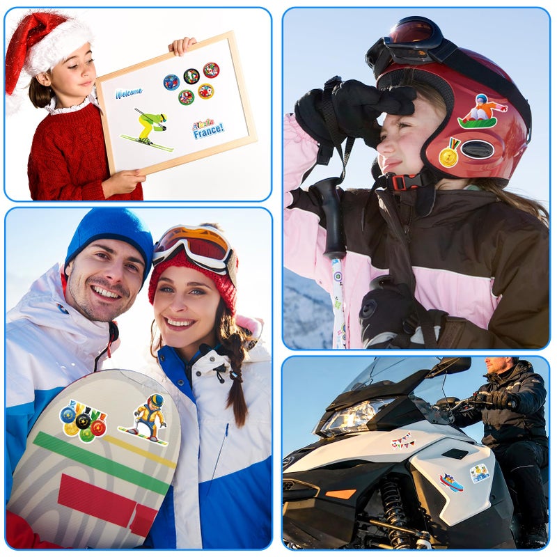 HOWAF 24 Sheets 2026 Winter Sports Stickers, International Sports Label Stickers for XXV Winter Events Games Party Decorations, Award Ranking Vinyl Sticker, Skiing Decals - Image 5