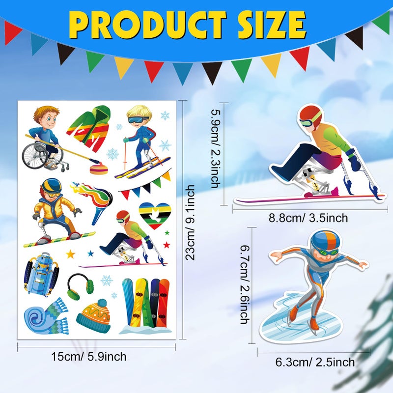 HOWAF 24 Sheets 2026 Winter Sports Stickers, International Sports Label Stickers for XXV Winter Events Games Party Decorations, Award Ranking Vinyl Sticker, Skiing Decals - Image 2