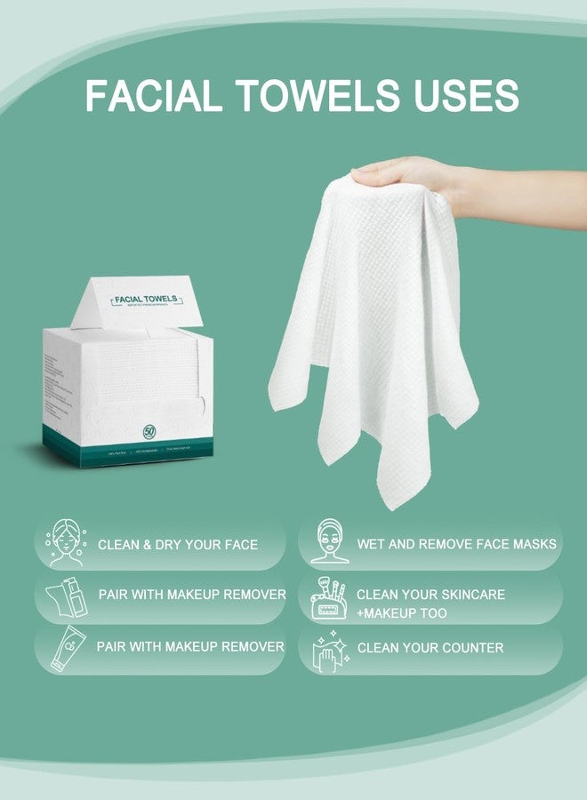 LUXU Disposable Face Towels- 100 Count Extra Thick Soft Clean Facial Towels, 10"×12",Super Absorbent,Biodegradable Dry Wipes,Cruelty-Free Facial Washcloth for Sensitive Skin,Travel,Makeup Remover - Image 4