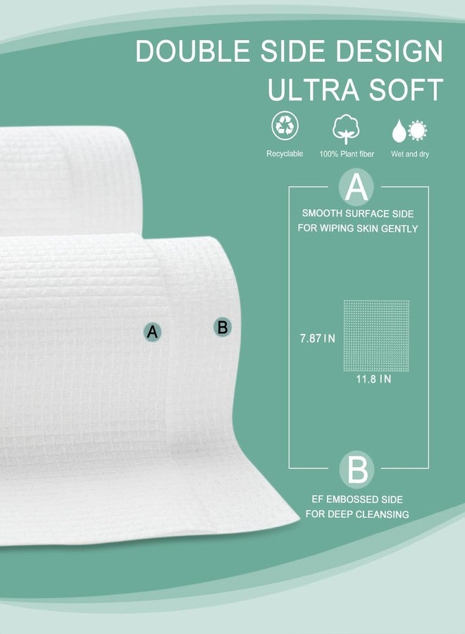 LUXU Disposable Face Towels- 100 Count Extra Thick Soft Clean Facial Towels, 10"×12",Super Absorbent,Biodegradable Dry Wipes,Cruelty-Free Facial Washcloth for Sensitive Skin,Travel,Makeup Remover - Image 5