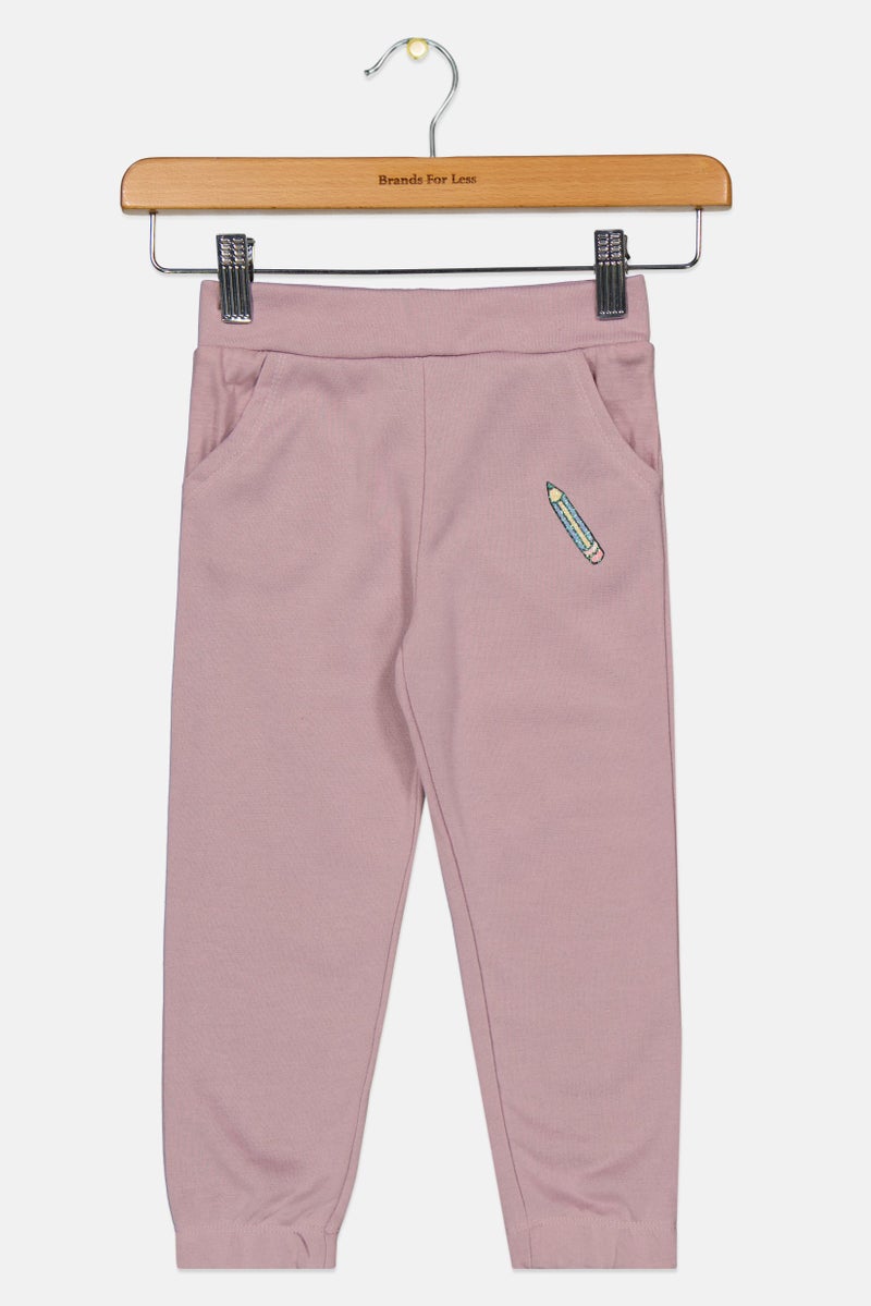 Sinsay Toddlers Girl Solid Jogger Pants, Pink  - Image 1