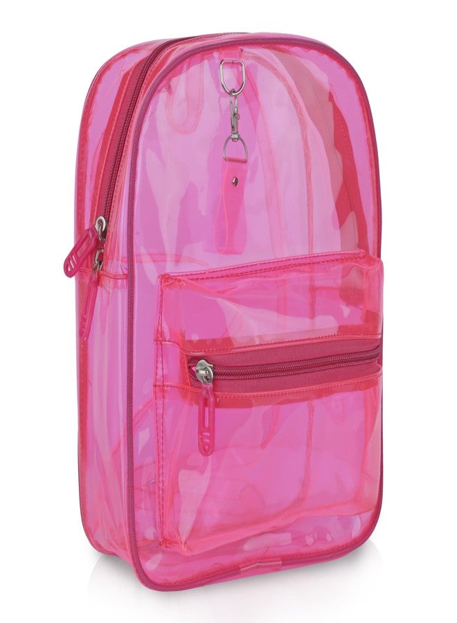Echo Boomers Stylish Transparent Jelly Backpack | Trendy Neon Pink Clear Bag | 50 GSM Waterproof PVC School, College & Travel Backpack with Front Zipper Pocket - Image 3