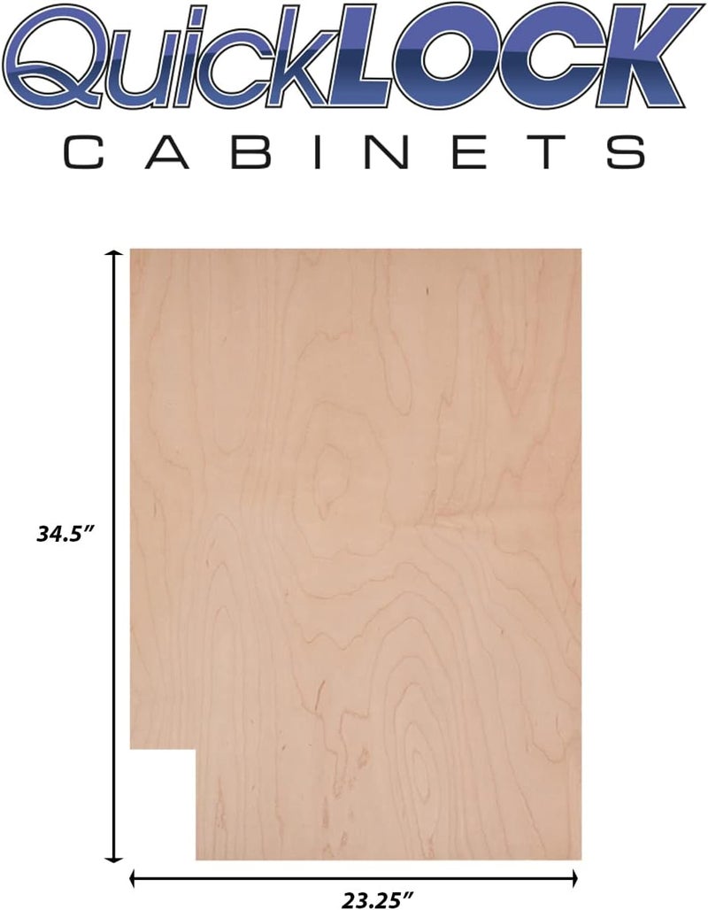Quicklock Cabinets Quicklock RTA (Ready-to-Assemble) | Base Kitchen Cabinets - Shaker Style | Made in America | Soft Close Hardware (Raw Maple, .25"X23.25"X34.5" Right End Panel) - Image 2