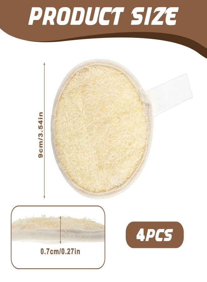 Exircy 4 Pack Natural Loofah Face Scrubber, Face Exfoliating Loofah Scrubber Exfoliator Pads Organic Luffa Facial Pad for Women Men Bath Shower Faces - Image 2