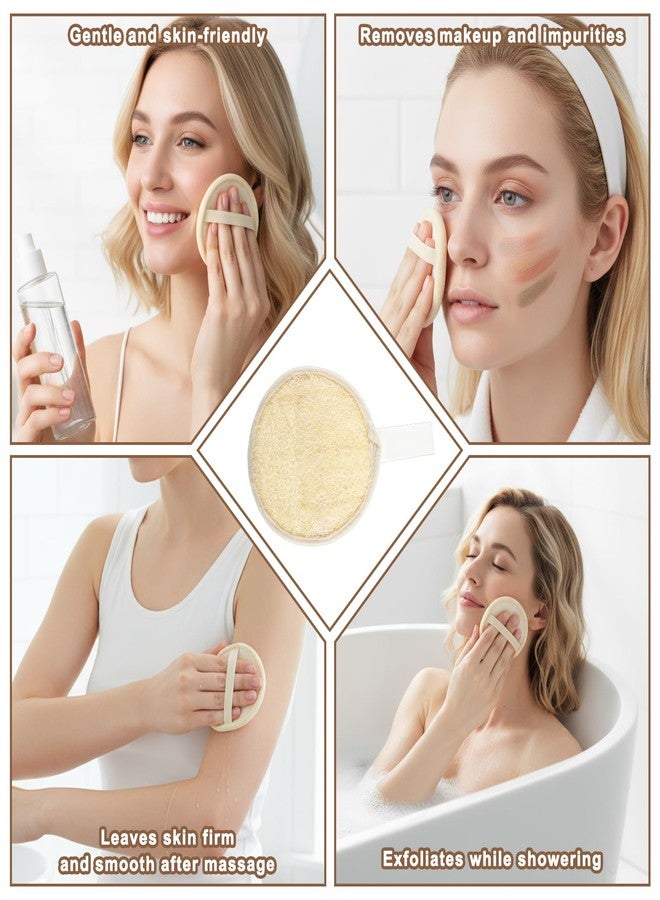 Exircy 4 Pack Natural Loofah Face Scrubber, Face Exfoliating Loofah Scrubber Exfoliator Pads Organic Luffa Facial Pad for Women Men Bath Shower Faces - Image 3