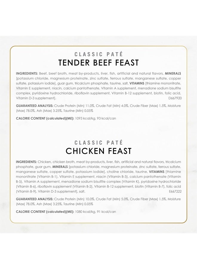 Fancy Feast Poultry and Beef Feast Classic Pate Collection Grain Free Wet Cat Food Variety Pack - (Pack of 30) 3 oz. Cans - Image 4