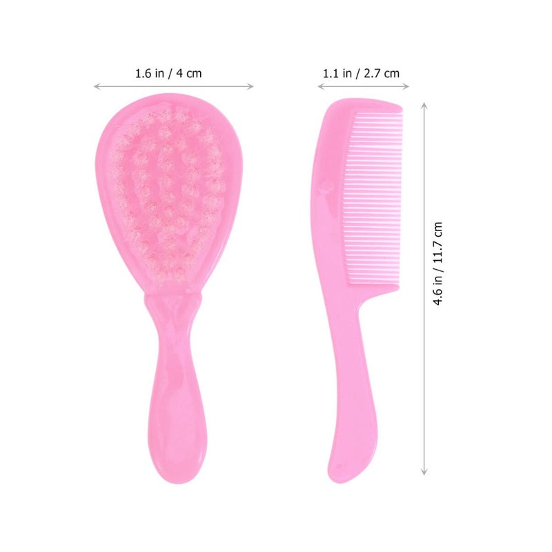 HEALLILY Baby Comb and Brush Set for Newborns and Toddlers Anti-Static Pink Hair Washing Comb with Rounded Teeth Gentle Scalp Massage and Hair Grooming Tool 4.7 X 1.8 X 1 Inches - Image 4