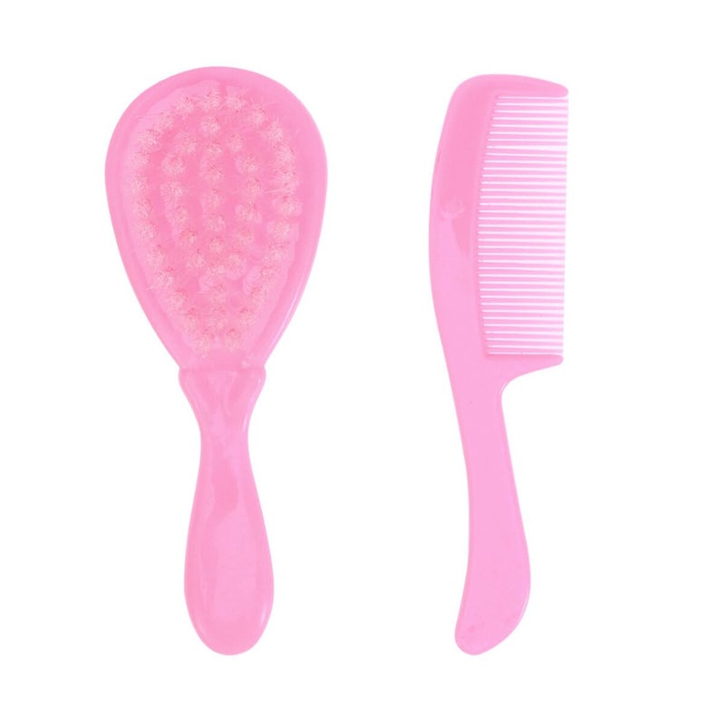 HEALLILY Baby Comb and Brush Set for Newborns and Toddlers Anti-Static Pink Hair Washing Comb with Rounded Teeth Gentle Scalp Massage and Hair Grooming Tool 4.7 X 1.8 X 1 Inches - Image 1
