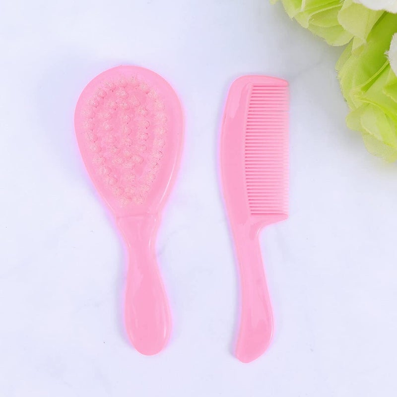 HEALLILY Baby Comb and Brush Set for Newborns and Toddlers Anti-Static Pink Hair Washing Comb with Rounded Teeth Gentle Scalp Massage and Hair Grooming Tool 4.7 X 1.8 X 1 Inches - Image 5