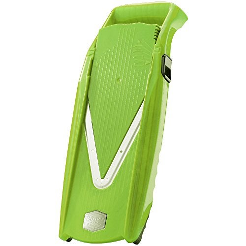 Börner Swissmar Börner VPower V-Slicer Mandoline – Professional Kitchen Tool with Adjustable Thickness – Precision Food Slicer for Vegetables, Julienne, Shredding – Includes Safety Holder & Inserts - Green - Image 3