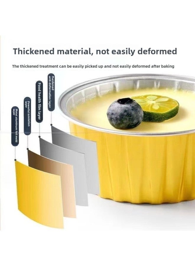 Pudding Cake Cup High Temperature Resistant Tin Paper Cup Bray Cheese Cup Snow Mei Niang Cup Air Fryer Special Bowl Tin Paper Box-Color:Aluminum Foil Cake Cup  - Image 5