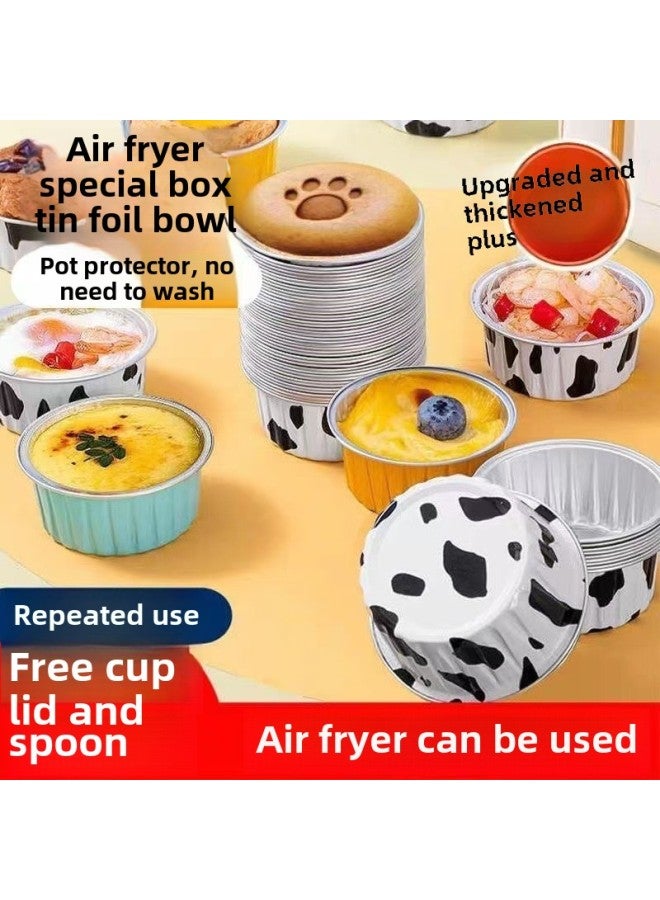 Pudding Cake Cup High Temperature Resistant Tin Paper Cup Bray Cheese Cup Snow Mei Niang Cup Air Fryer Special Bowl Tin Paper Box-Color:Aluminum Foil Cake Cup  - Image 2