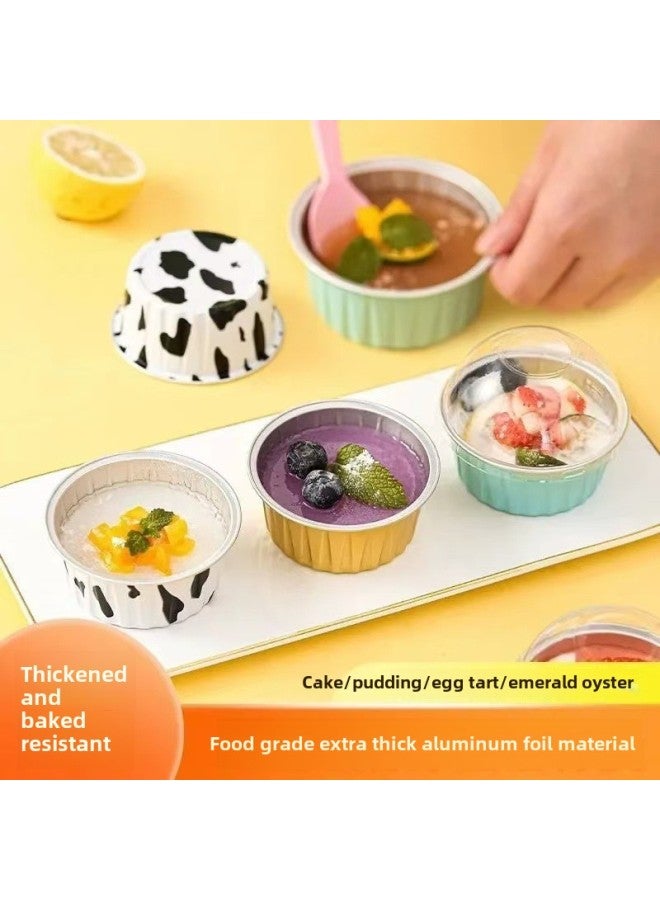Pudding Cake Cup High Temperature Resistant Tin Paper Cup Bray Cheese Cup Snow Mei Niang Cup Air Fryer Special Bowl Tin Paper Box-Color:Aluminum Foil Cake Cup  - Image 1