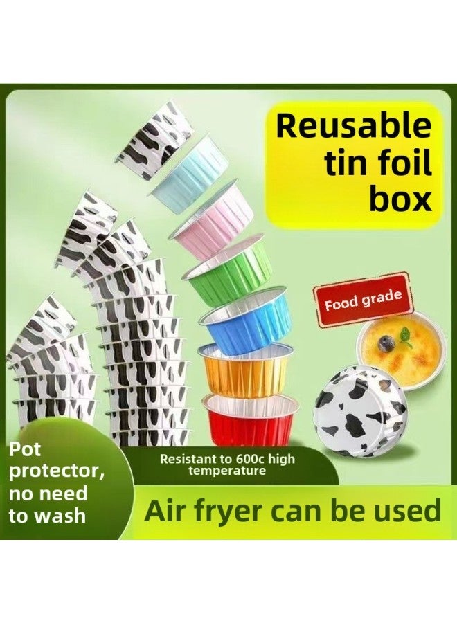 Pudding Cake Cup High Temperature Resistant Tin Paper Cup Bray Cheese Cup Snow Mei Niang Cup Air Fryer Special Bowl Tin Paper Box-Color:Aluminum Foil Cake Cup  - Image 3