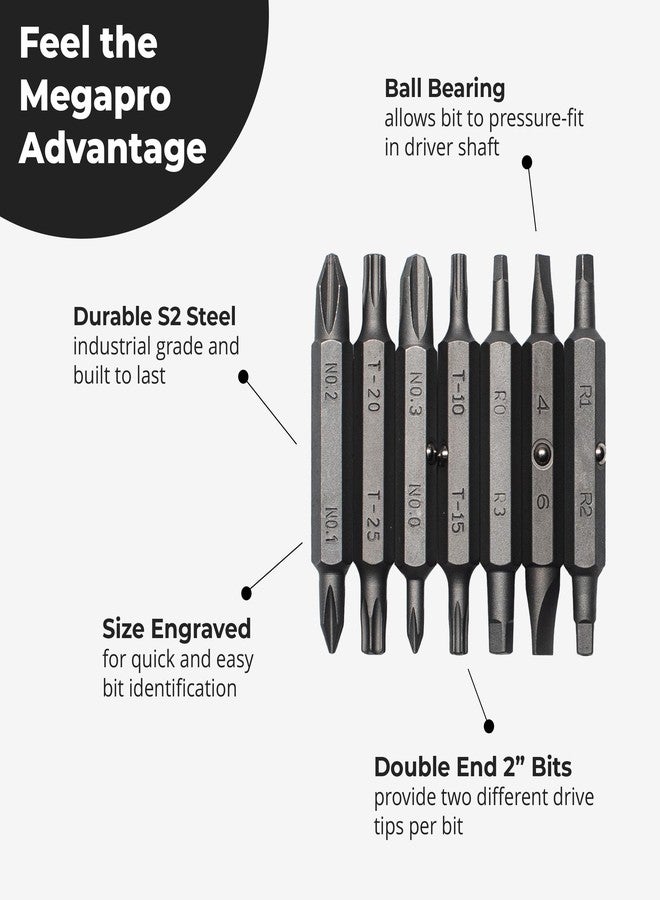 MEGAPRO® Replacement Bit Pack - The Original | 7 double-ended bits | Household Bits | 2" bits - Image 3