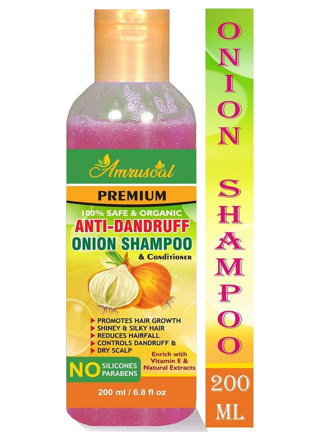 AMRUSOAL Onion Shampoo For Hair Growth | Hair Fall Control | Anti Dandruff - For Women & Men - 200 Ml