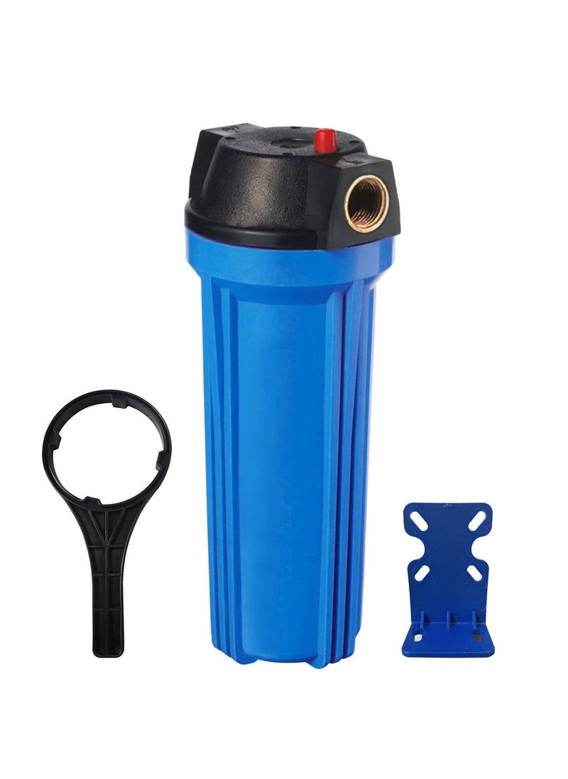 Geekpure Geekpure 10Inch Whole House Slim Water Filter Housing for 25 x 10 Filter  34NPT Brass Port  with Air Relief ValveBlue 1 