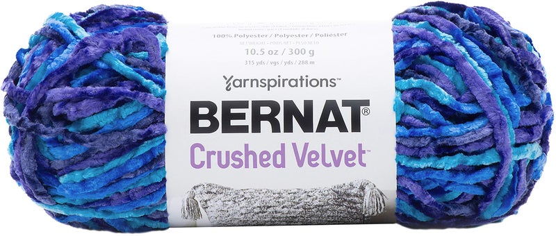Bernat Crushed Velvet Yarn, Blue Brilliance - Image 1