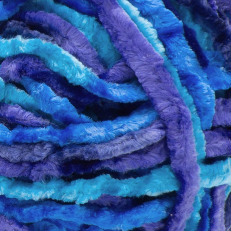 Bernat Crushed Velvet Yarn, Blue Brilliance - Image 2