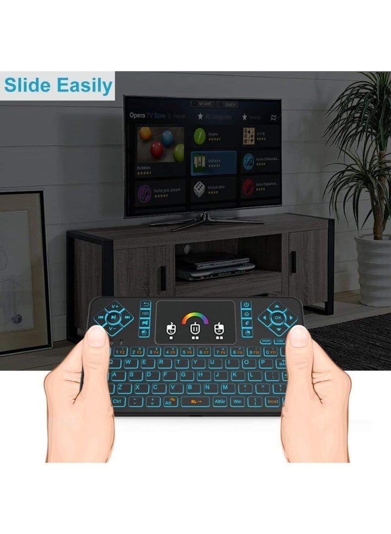 SOLARAE Mini Wireless Keyboard, Q9 Portable Rechargeable Keyboard with Touchpad Colorful Backlit, Handheld Remote Keyboard for PC,Raspberry Pi 4, Android TV Box,KODI,Windows 7 8 10 - Image 5