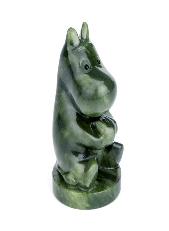gemshan Hippo Statue, Natural Green Jade Sculpture, Hippopotamus Animal Figurine, Home, Office Desk, Entryway Table Decor - Image 1