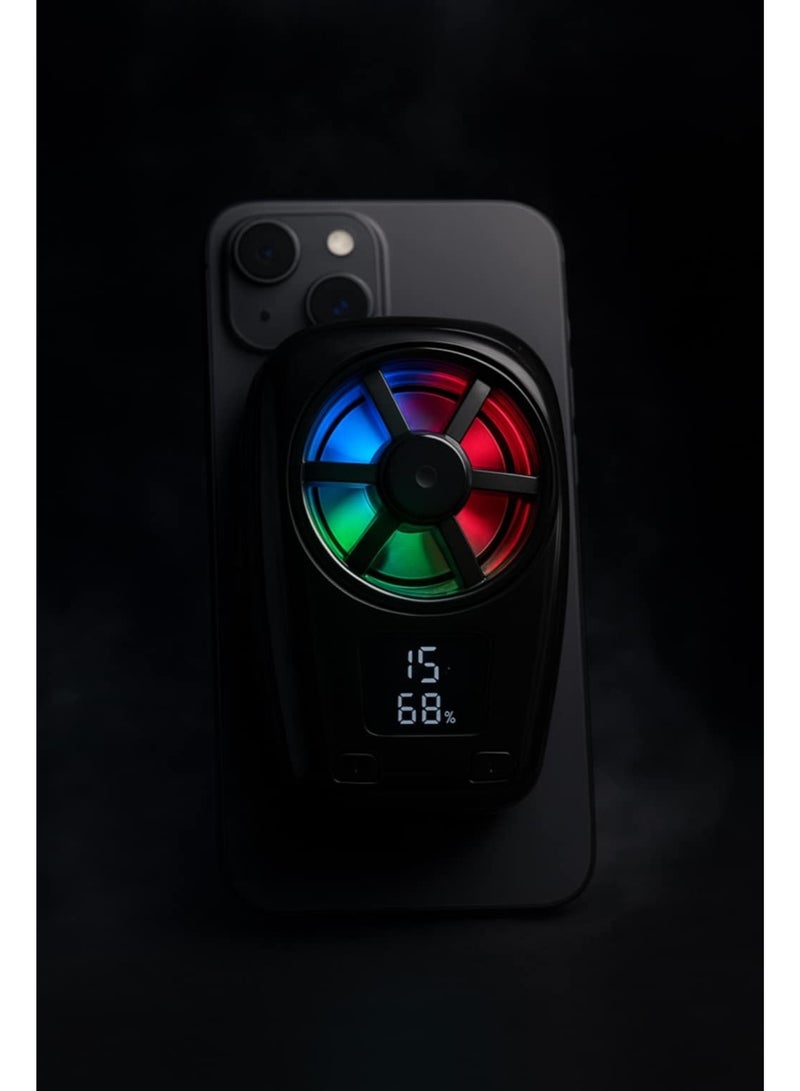 X110A Mobile Phone Cooler with 2500mAh Battery, 3 Speed ​​Semiconductor Cooling Fan, Dual Clip , Dual Cooling , for Live Streaming and Gaming , RGB Lighting , Internal Battery - Image 2