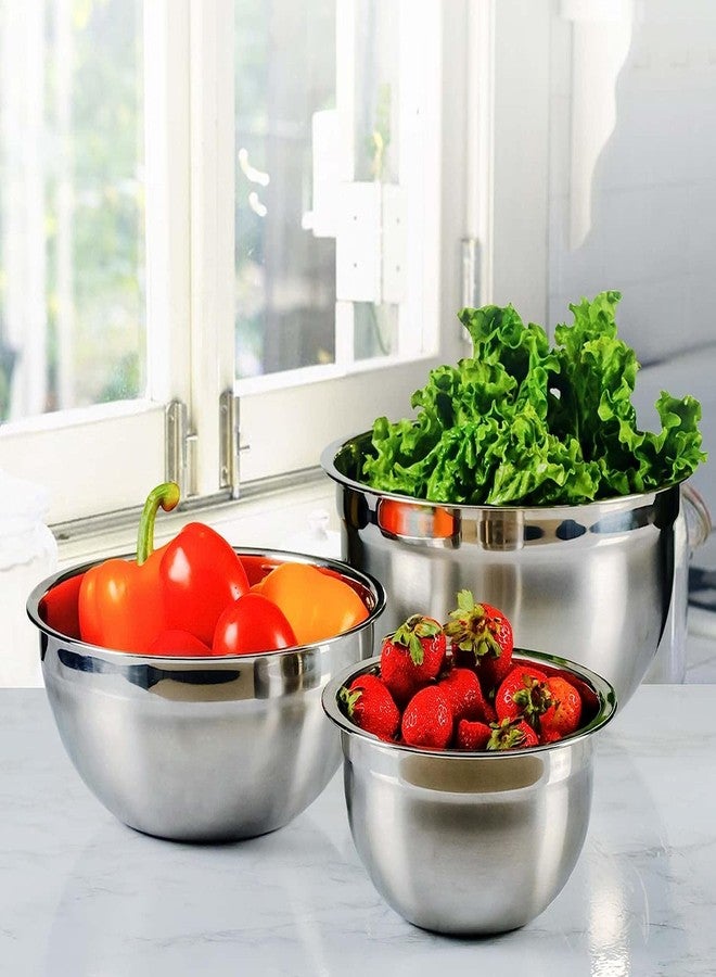 appeasy Stainless Steel Serving and Mixing Bowl Set of 3 Pcs Without Lid (500ml/1000ml/2000ml). - Image 2