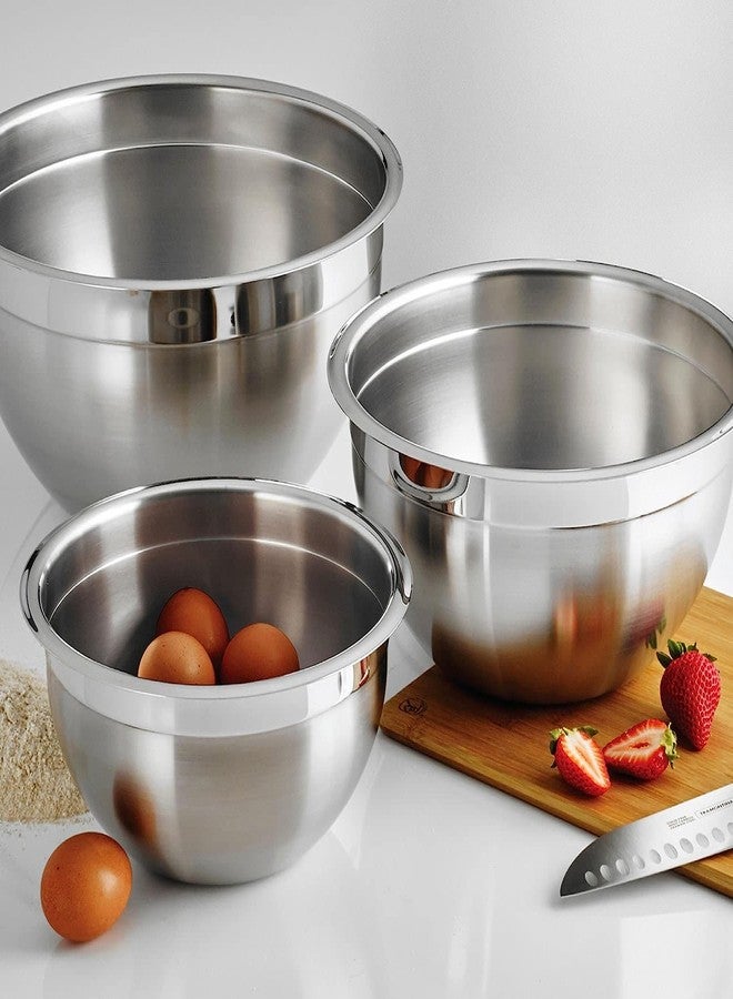 appeasy Stainless Steel Serving and Mixing Bowl Set of 3 Pcs Without Lid (500ml/1000ml/2000ml). - Image 3