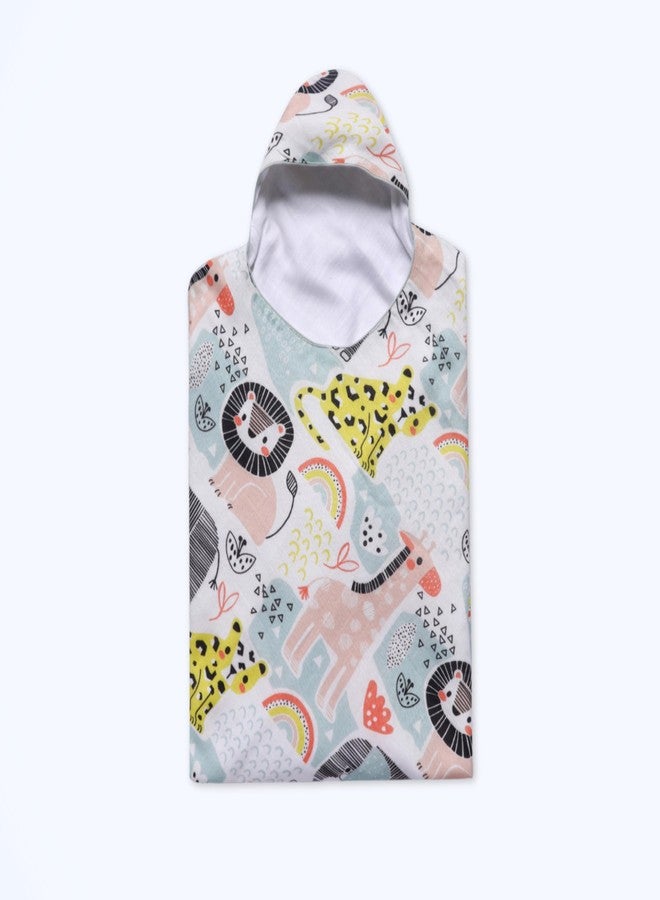 Cocoon Care Bamboo Muslin Cotton Premium 3-in-1 Baby Towel Wrap | Swaddle Wrap & Nursing Cover |3-Layer Ultra-Soft & Breathable Muslin | 35 x 35 Inch |Jungle - Image 4