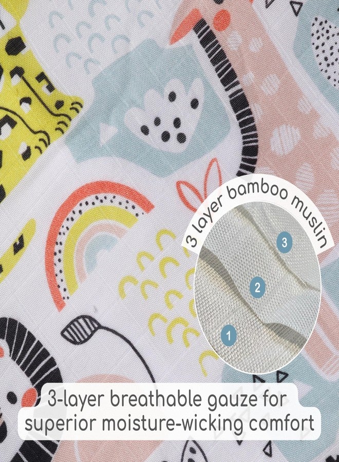 Cocoon Care Bamboo Muslin Cotton Premium 3-in-1 Baby Towel Wrap | Swaddle Wrap & Nursing Cover |3-Layer Ultra-Soft & Breathable Muslin | 35 x 35 Inch |Jungle - Image 3