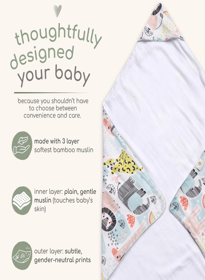 Cocoon Care Bamboo Muslin Cotton Premium 3-in-1 Baby Towel Wrap | Swaddle Wrap & Nursing Cover |3-Layer Ultra-Soft & Breathable Muslin | 35 x 35 Inch |Jungle - Image 5