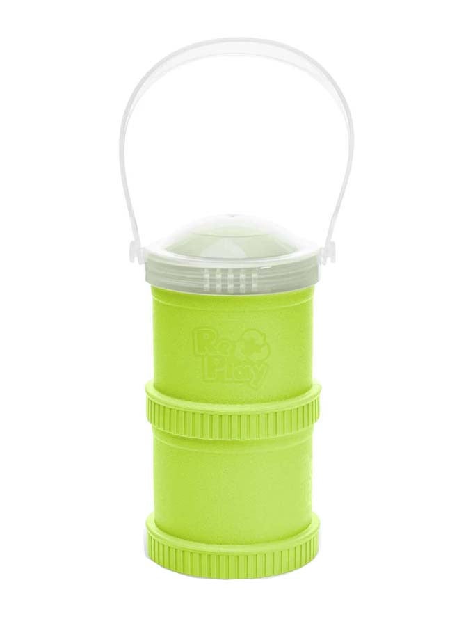Re-Play Recycled Plastic Snack Stack With Travel Lid - Lime Green - Image 1