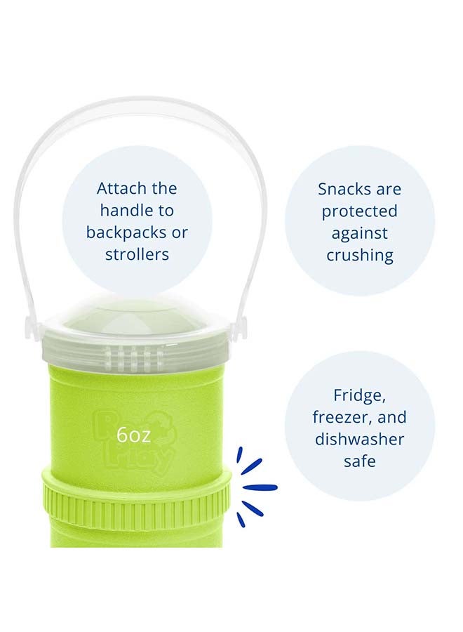 Re-Play Recycled Plastic Snack Stack With Travel Lid - Lime Green - Image 3