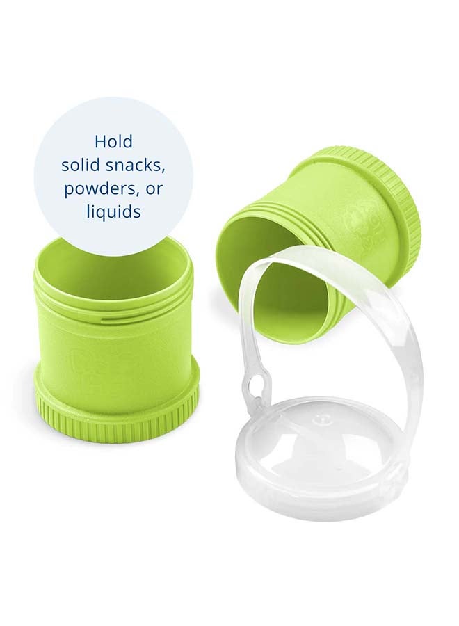 Re-Play Recycled Plastic Snack Stack With Travel Lid - Lime Green - Image 2