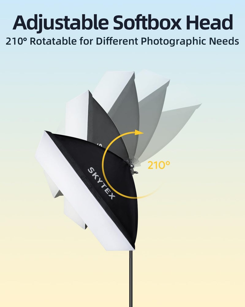 Skytex Softbox Lighting Kit 2Pack,20x28in Soft Box |Upgrade 135W 2700-6400K 100V-240V AC E27 LEDBulb Continuous Photography Lighting,Photo Studio Lights Equipment for Camera Shooting,Video Recording - Image 5