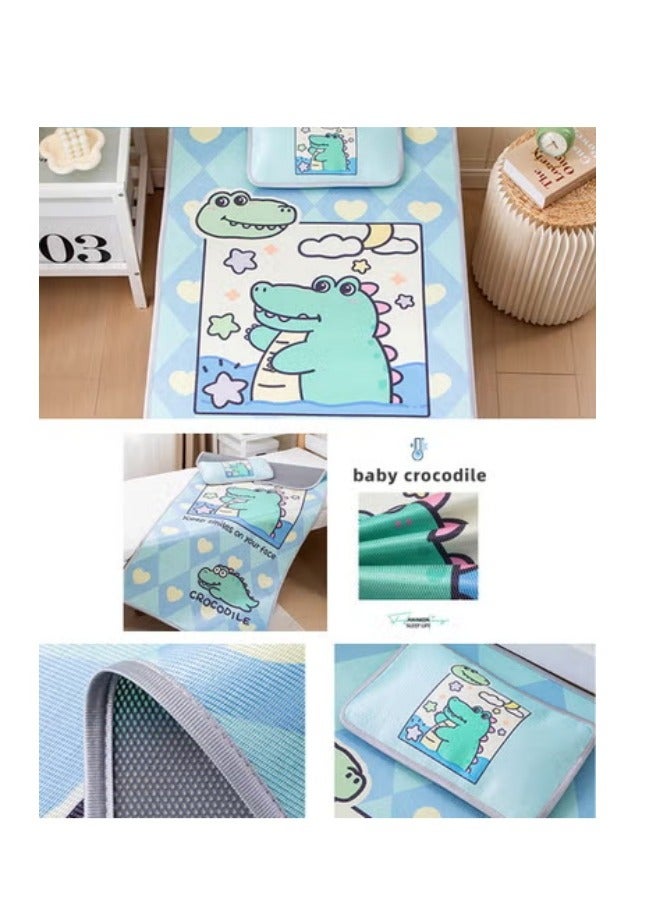 دوكو فراش سرير الطفل، فراش سرير الحرير الجليد، شركة u0026 التنفس للمولدين الجدد إلى الطفل الصغير، مقاوم للماء u0026 فرش النوم مع وسادة - Image 3