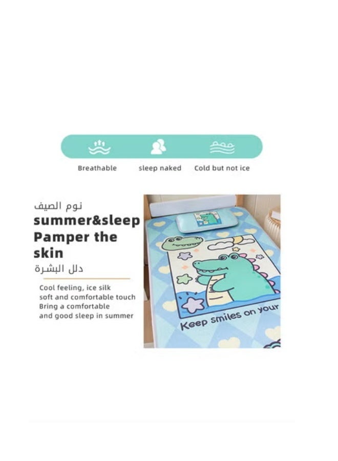 دوكو فراش سرير الطفل، فراش سرير الحرير الجليد، شركة u0026 التنفس للمولدين الجدد إلى الطفل الصغير، مقاوم للماء u0026 فرش النوم مع وسادة - Image 4