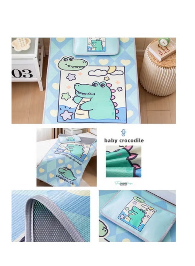 دوكو فراش سرير الطفل، فراش سرير الحرير الجليد، شركة u0026 التنفس للمولدين الجدد إلى الطفل الصغير، مقاوم للماء u0026 فرش النوم مع وسادة - Image 5