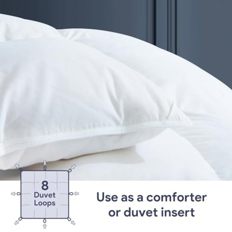 shebeiFeather Down Comforter Queen Size All Season White Down Duvet Insert Ultra Soft 100% Cotton Cover Fluffy Queen Comforter 90 x 90 Inches - Image 3