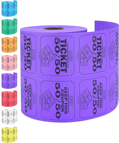 Tacticai 500 Raffle Tickets, 50/50, Purple (1 of 8 Colors), Double Roll, Large Ticket for Events, Entry, Class Reward, Fundraiser & Prizes - Image 4