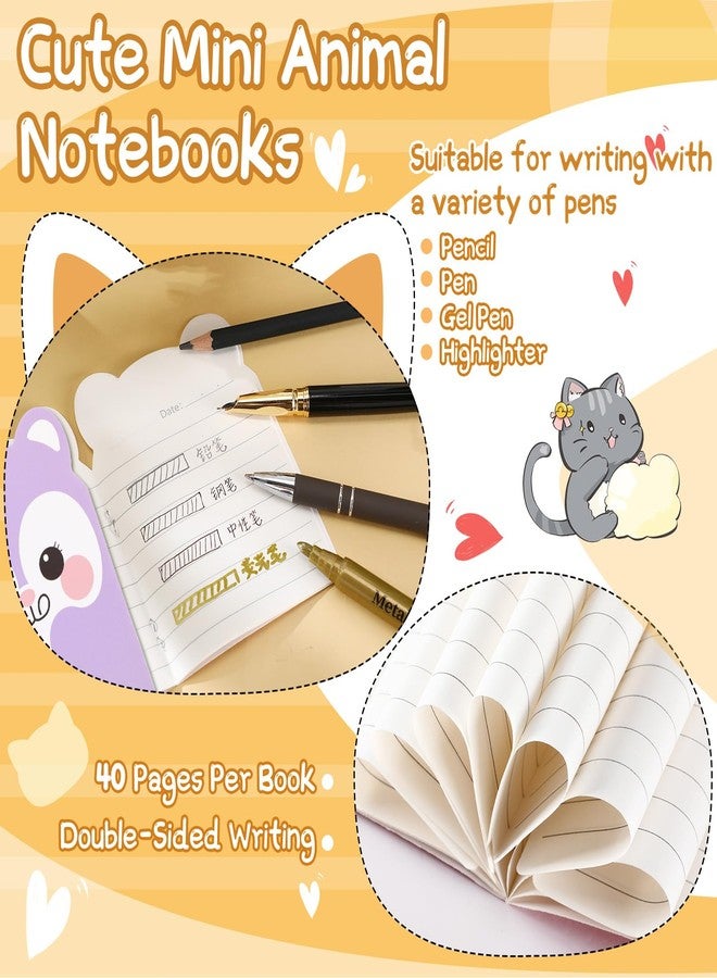 Yexiya 36 Packs Mini Notebooks for Kids Small Cute Notebooks Bulk Cartoon Cat Panda Themed Party Favors for Christmas Classroom Prizes Gift(Cute Styles) - Image 3