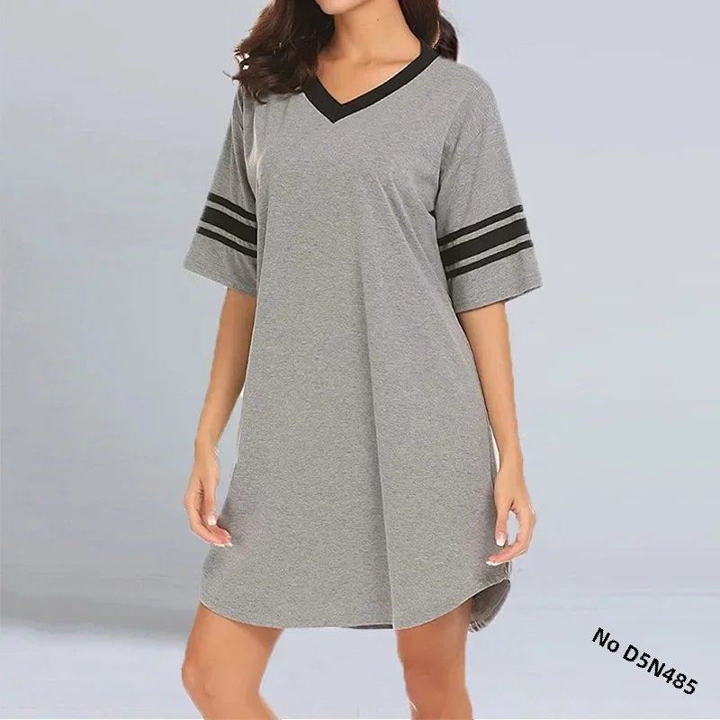 2022 و الموضة اللون مطابقة الملابس المنزلية الرجال V-Neck طويلة الشباب العادي غير منتظم هيم الرجال والنساء تي شيرت - Image 2