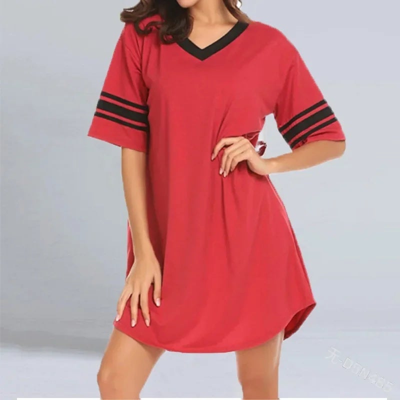 2022 و الموضة اللون مطابقة الملابس المنزلية الرجال V-Neck طويلة الشباب العادي غير منتظم هيم الرجال والنساء تي شيرت - Image 3