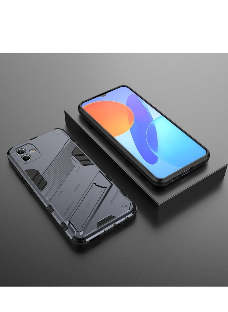 Generic - Punk Armor 2 in 1 PC Tpu Shockproof Phone Case with Invisible Holder For Samsung Galaxy s21fe (Grey) - Image 1
