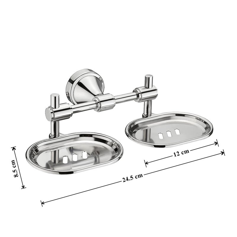 Primax Niko Stainless Steel 304 Grade Double Soap Holder for Bathroom/Soap Dish/Bathroom Soap Stand/Bathroom Accessories (Chrome) - Image 3