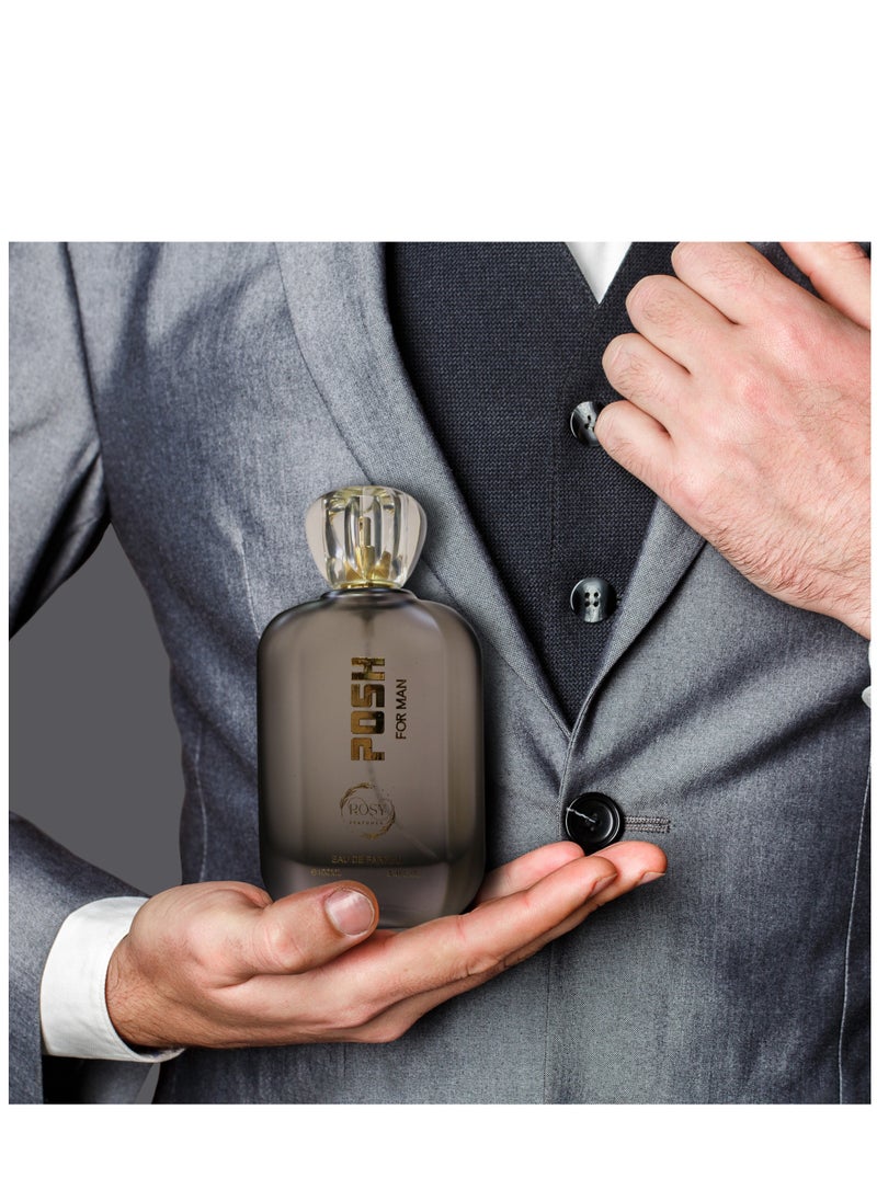 ROSY PERFUMES POSH Perfume for Men - 100ML | 24-Hour Long-Lasting Fragrance | Premium Men's Cologne  - Image 3