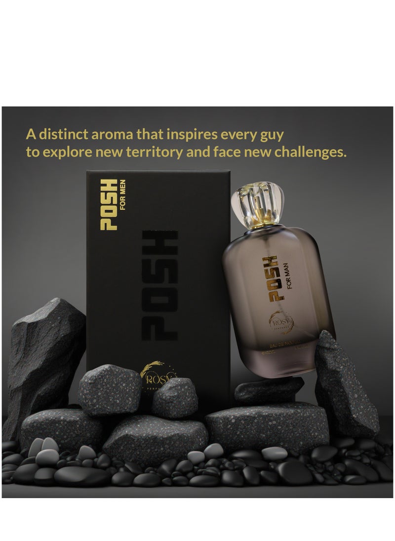 ROSY PERFUMES POSH Perfume for Men - 100ML | 24-Hour Long-Lasting Fragrance | Premium Men's Cologne  - Image 2