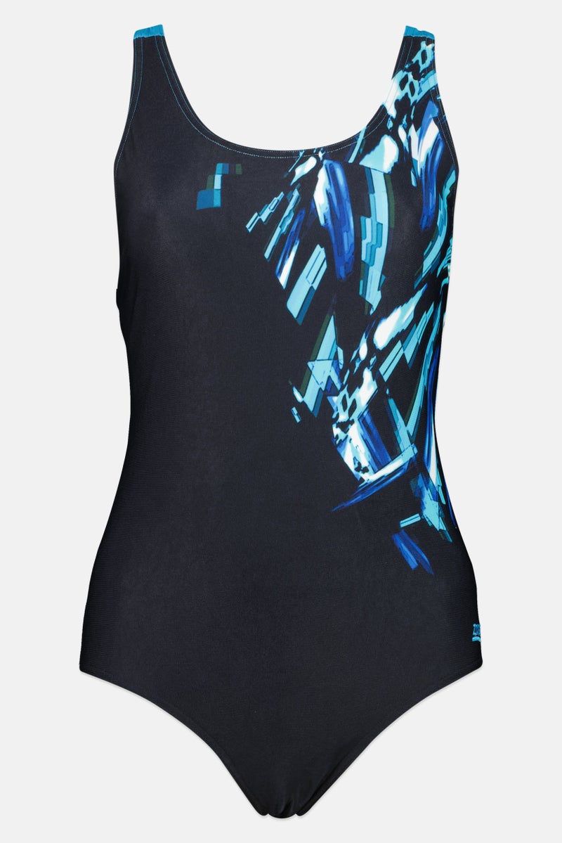 ZOGGS Women Graphic Print One Piece Swimsuit, Black - Image 2