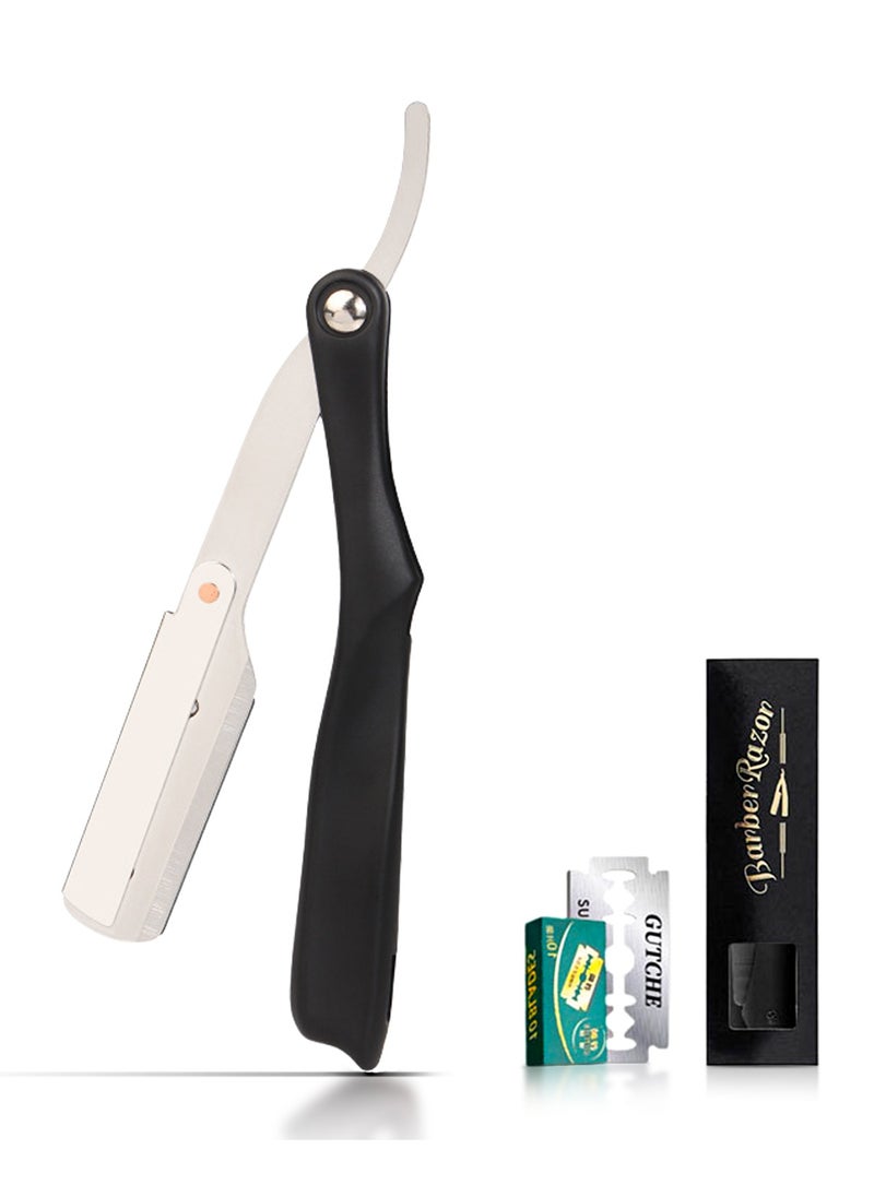 GUTCHE Men's Razor, Old Style ABS Stainless Steel Folding Razor for Shaving, Eyebrow Trimming, Face Trimming, Suitable for Beauty Salon and Home  - Image 1