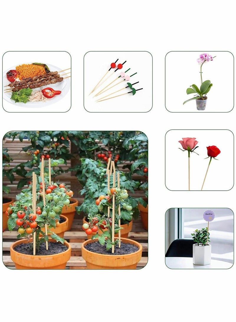 واي آند دي KASTWAVE Bamboo Plant Stakes,100 Pack 40cm Sticks Support,Floral Support Wooden,Indoor Gardening Supports,Wooden Sign Posting Garden Sticks,with 9 cm Wires (200 pcs)  - Image 2